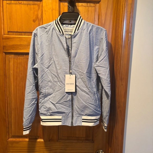 Denim & Flower Men's New Oxford Jacket in Blue Small NWT - Picture 2 of 7